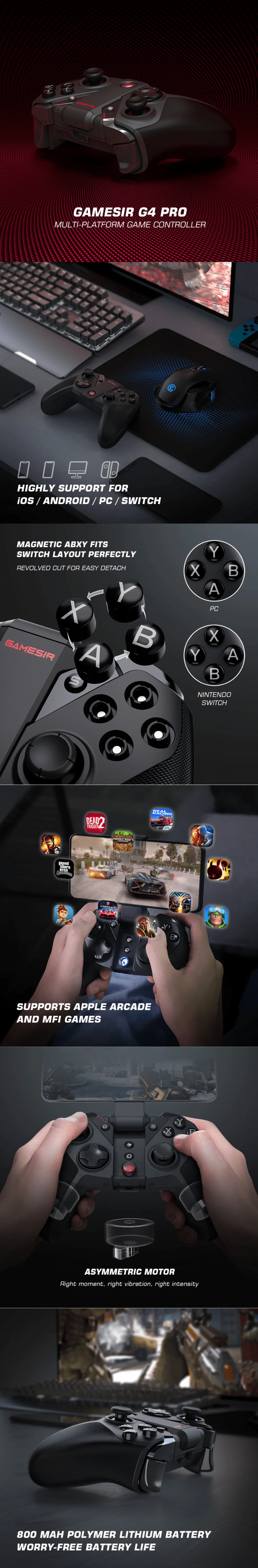 Многоплатформенный игровой контроллер GameSir G4 Pro, беспроводной геймпад