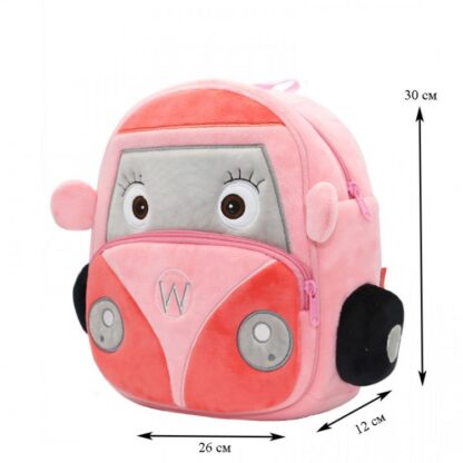 дитячий рюкзак велюровий машинка